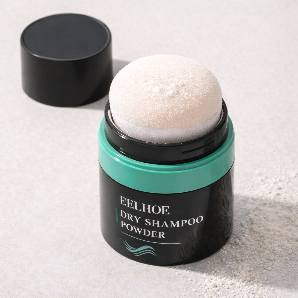 Shampoo Sec en Poudre Volumisant – Application avec Éponge